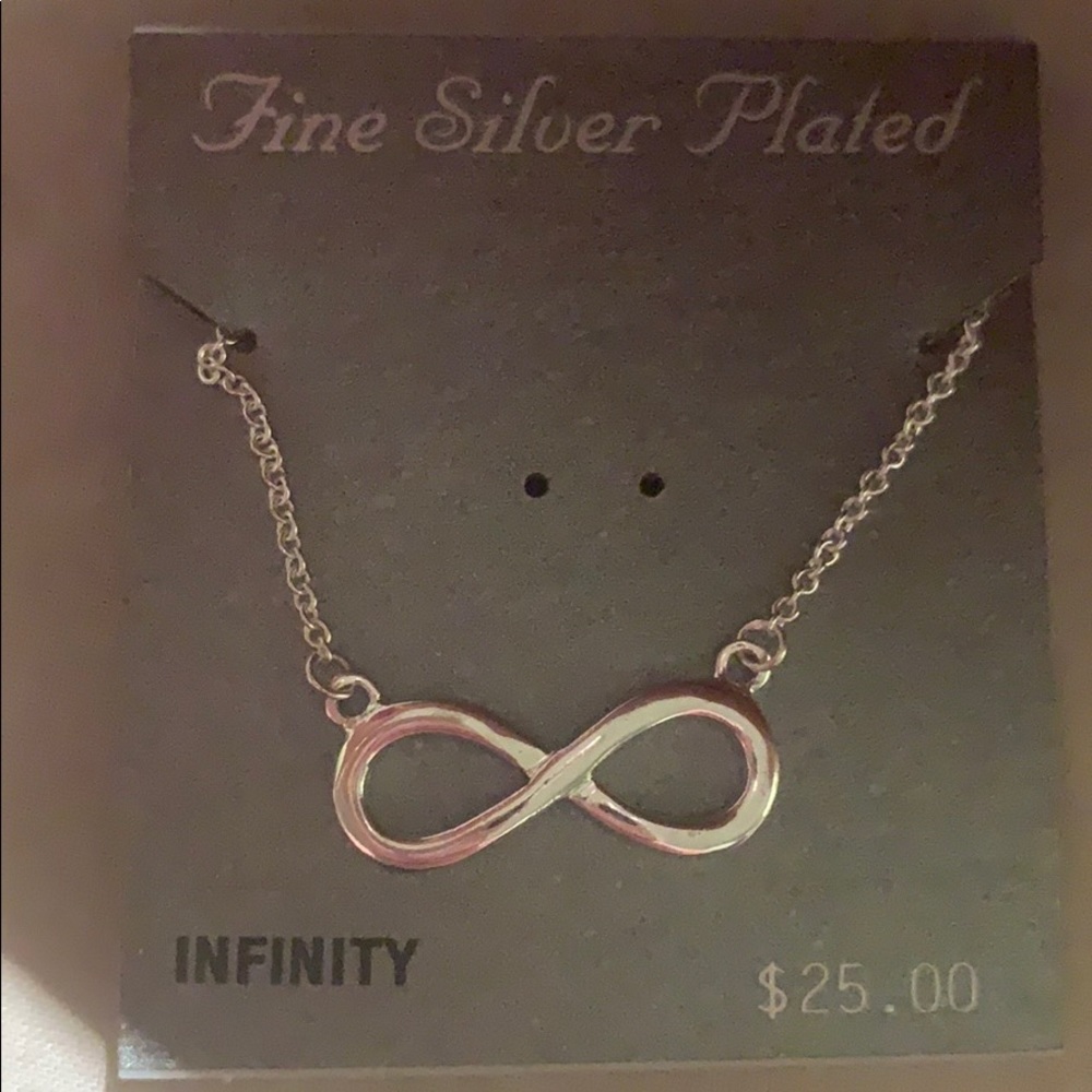Infinity Fine Silver Plated Necklace